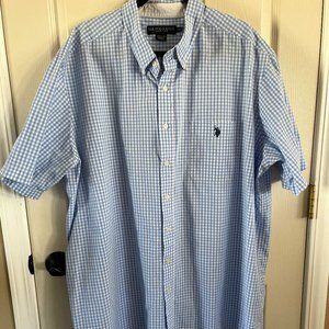 U.S. Polo Assn Men Blue Short Sleeve Button Shirt